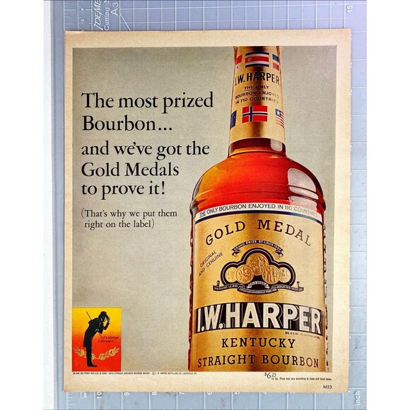 I.W.Harper Straight Bourbon "The Most Prized Bourbon" Vintage Print Ad 1968 - Picture 2 of 3